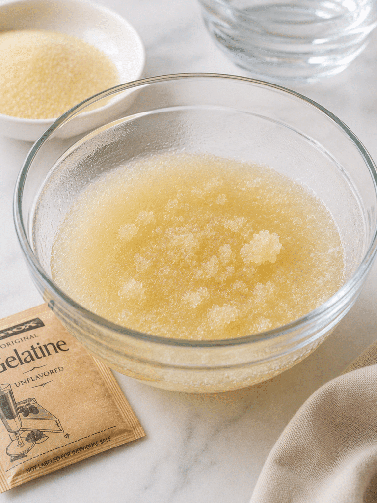 Blooming gelatin for Dr Gupta bariatric gelatin recipe
