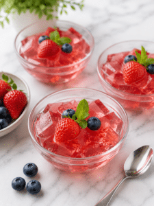 Dr Gupta bariatric gelatin recipe in glass serving bowls