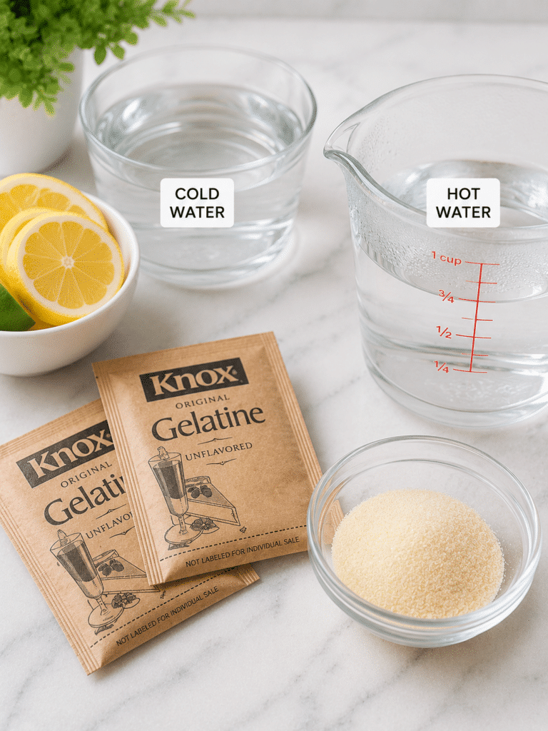Ingredients for Dr Gupta bariatric gelatin recipe