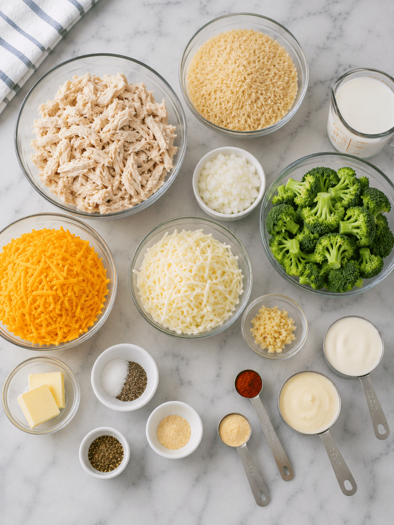 Ingredients for gluten free casserole recipe