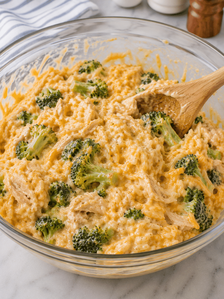 Mixing filling for gluten free casserole recipe