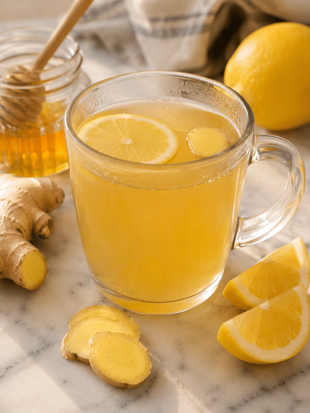 Honey trick for arthritis drink with honey, ginger, and lemon