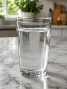 Horse salt trick recipe drink with blue mineral salt, lemon, and honey